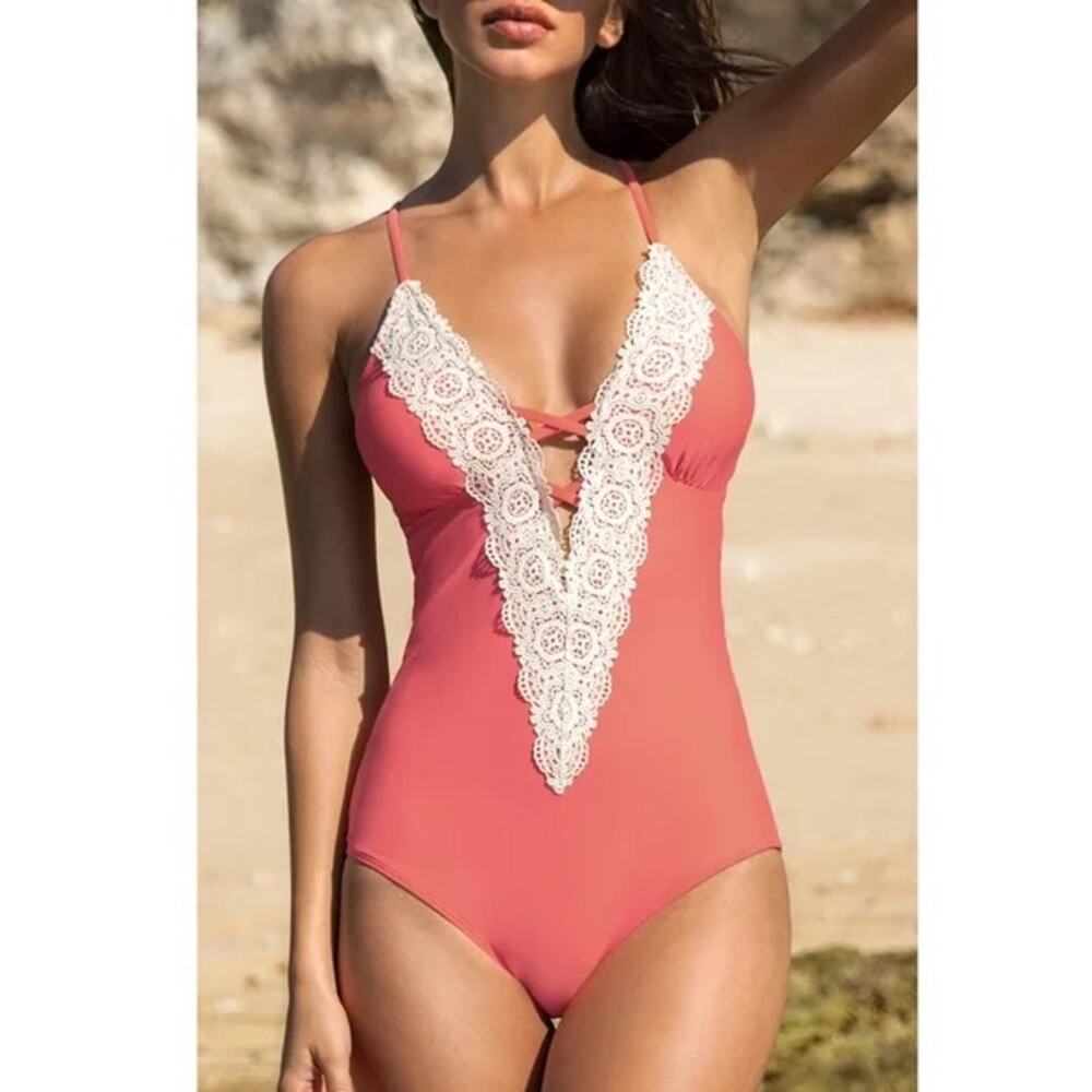 Cupshe Crochet One Piece Swimsuit Size M Medium